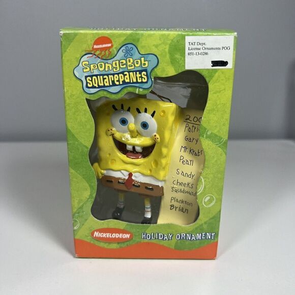 Nickelodeon Spongebob Squarepants List Holiday Ornament 2004 Kurt S. Adler - Picture 1 of 7